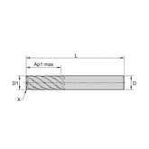 Solid Carbide End Mills • VariMill Chip Splitter • Series 770T • Radiused • 7 Flute • Cylindrical Shank • Inch - Big-tools Industrial Supply Tools for Metal Cutting